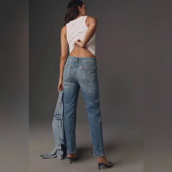 Anthropologie The Wanderer Mid-Rise Relaxed Jeans by Pilcro 27 - Picture 3 of 15